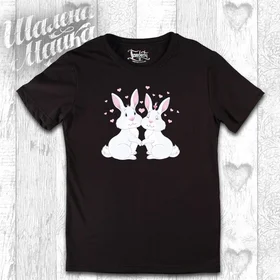 Прикольные футболки: Влюбленные кролики 4